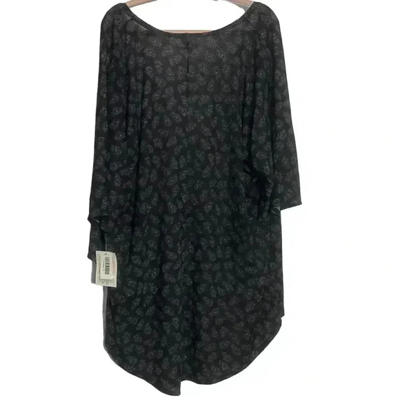 NWT! Small LULUROE Black with Faint White & Blue Abstract Pattern Cardigan - Picture 2 of 10